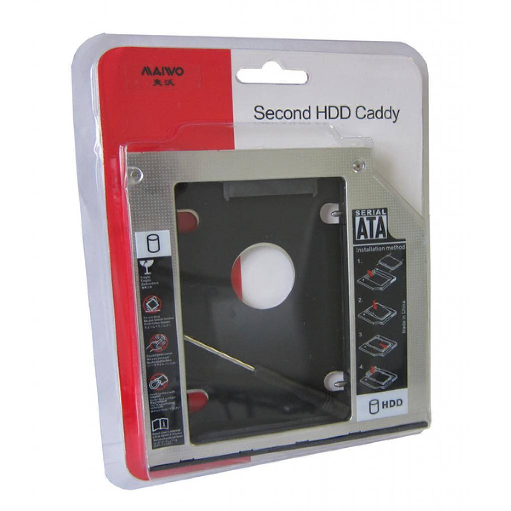 

Карман второго HDD 2.5 SATA в отсек mSATA DVD-RW 9.5 mm, (optibay caddy) алюминий