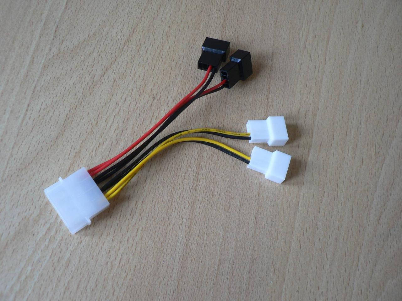 

Переходник питания корпусного вентилятора Molex to 4xFAN 4Pin 5V 12V (подключаем к блоку питания ПК)