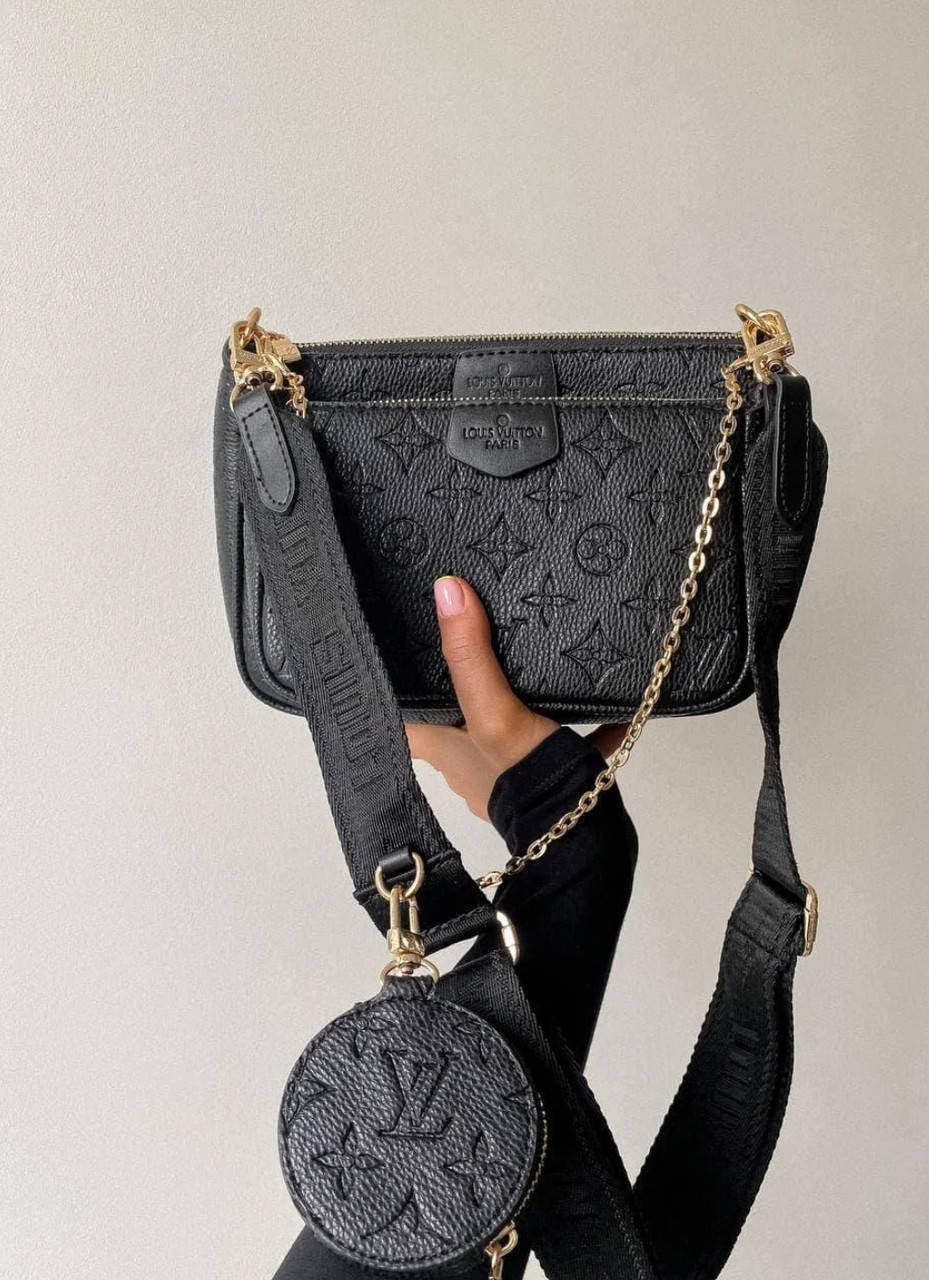 

Сумка женская черная Луи Витон / Louis Vuitton 3 в 1 люксовое качество, Черный