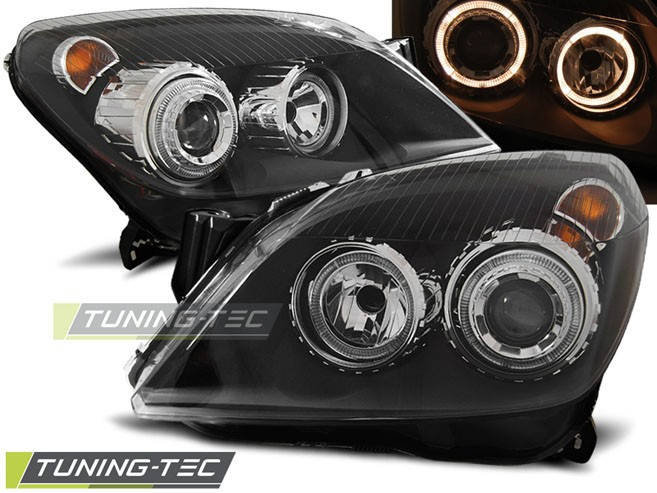 

Передние фары Opel Astra H (2004-2009) Hatchback тюнингованные чёрные (ЦЕНА ЗА ПАРУ)