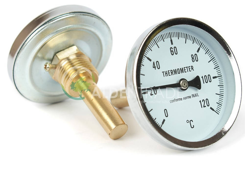 

Биметаллический термометр SD17450 Ø63 0-120°C L-50мм