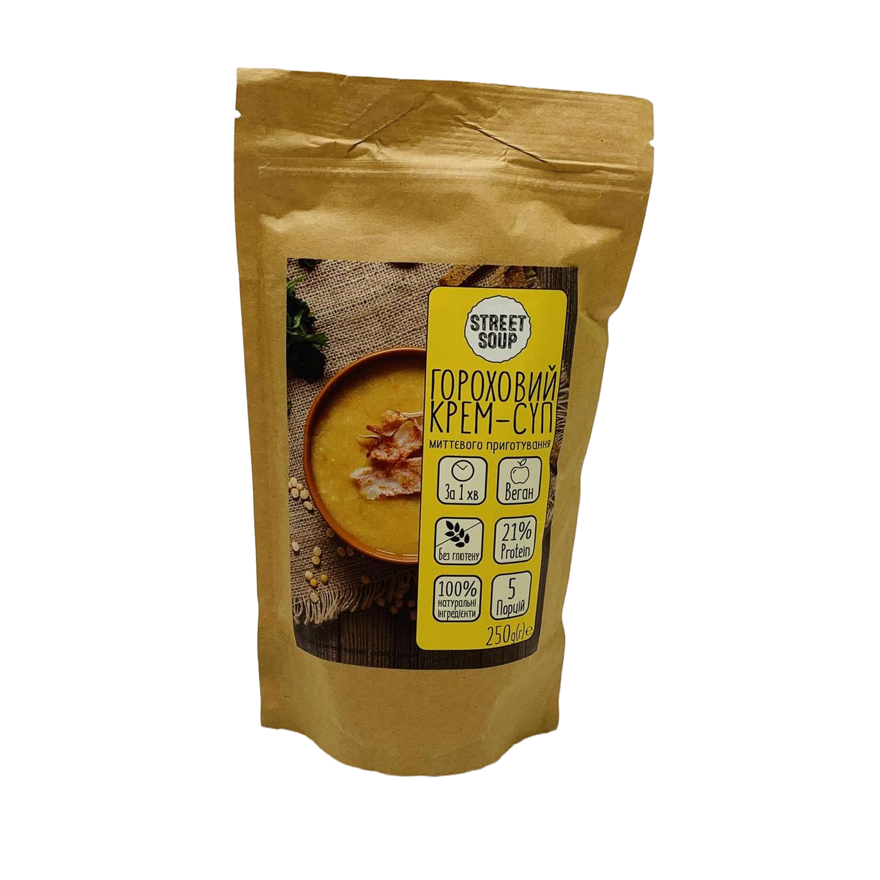 

Крем-суп гороховый STREET SOUP, 250 г (дой-пак)