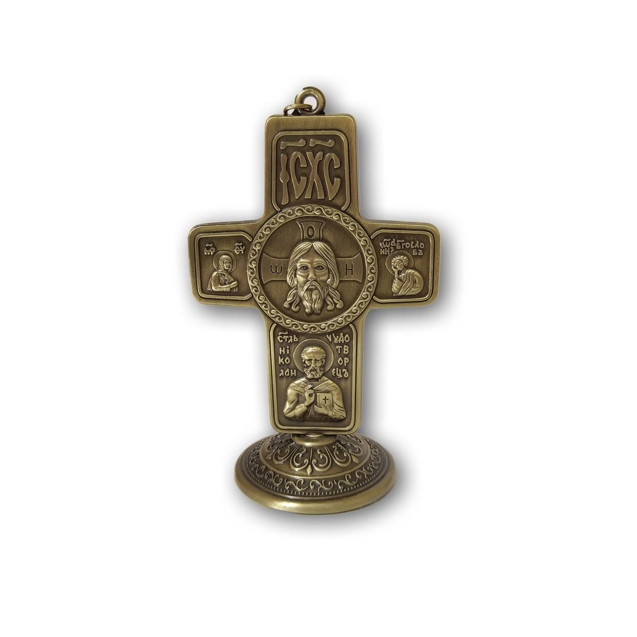 

Хрест автомобільний з іконами, Золотистый