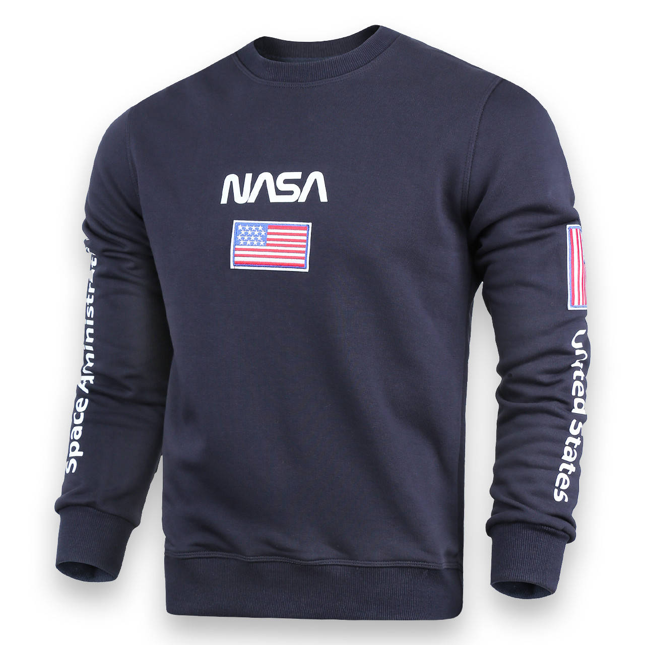 

Свитшот мужской т синий NASA №5 патч, рис на рукавах DBLU M(Р) 20-522-001-003
