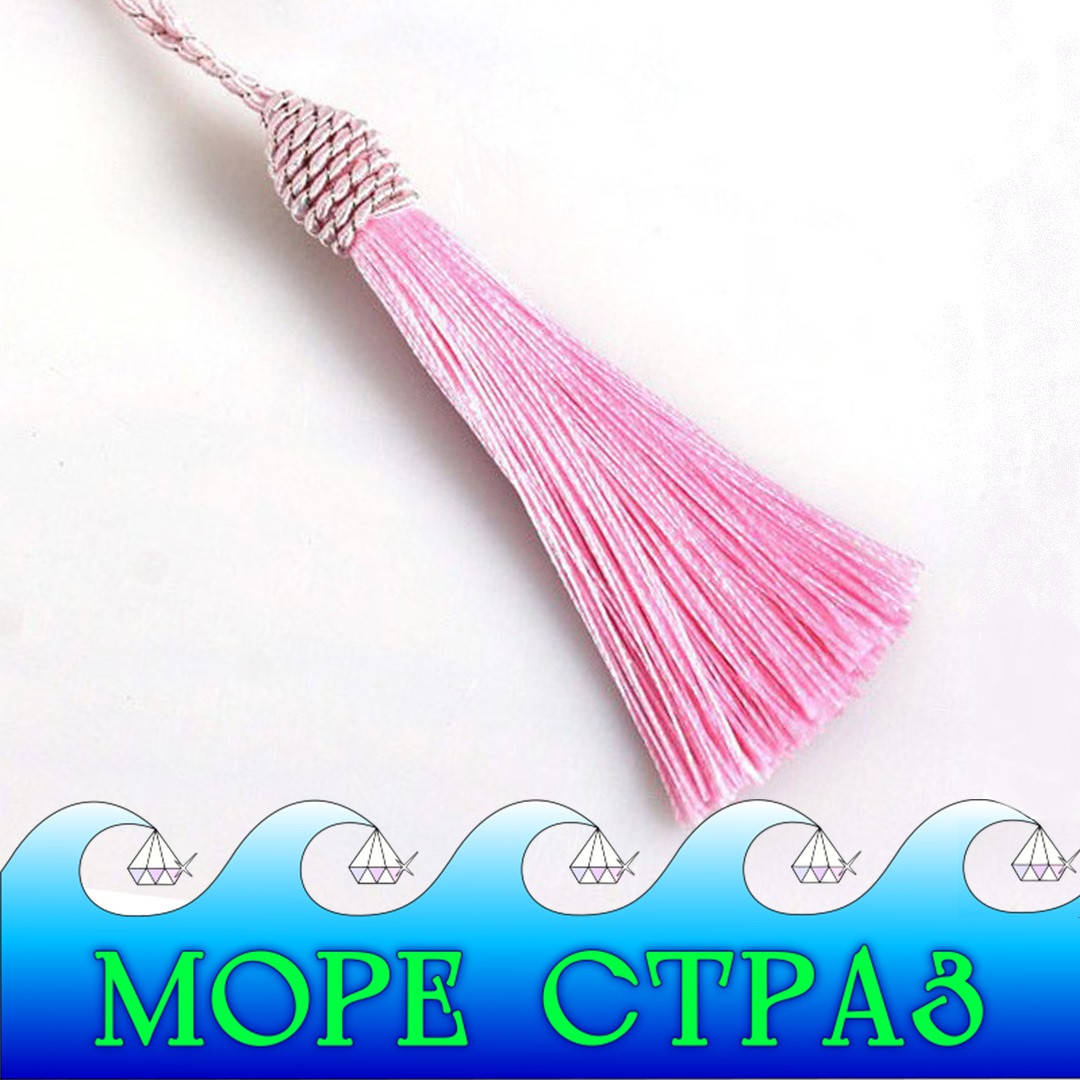 

Подвеска кисть шелковая фурнитура для рукоделия светло-розовая Pink Lt.Rose