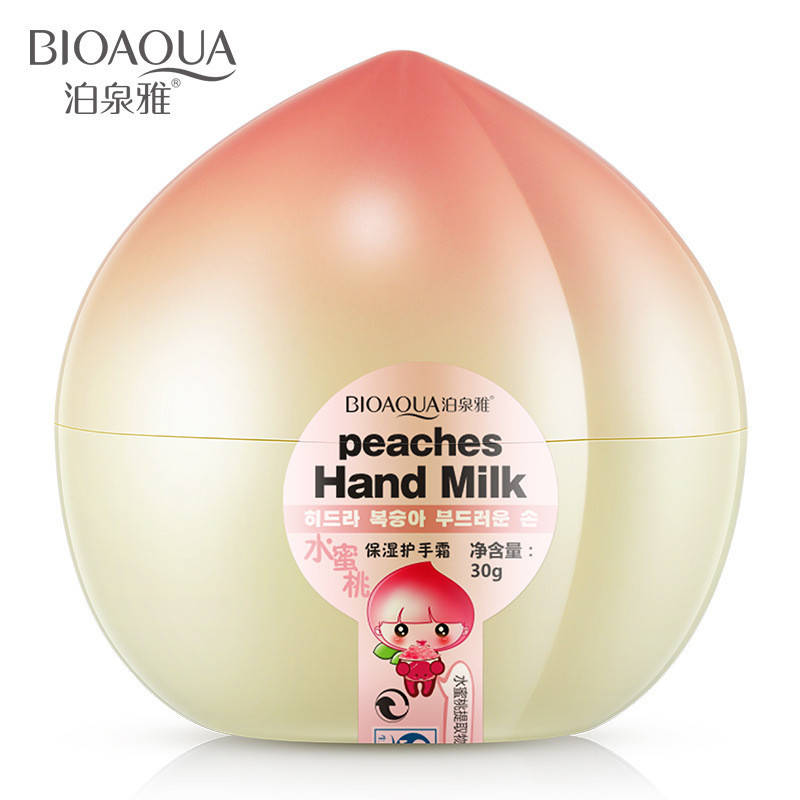 

Крем для рук увлажняющий персиковый Bioaqua Peaches Hand Milk, 30г