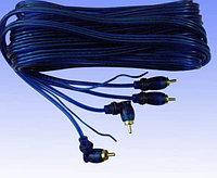 

Шнур соедин. 2RCA х 2RCA угл. gold прозр.-синий 3+1+3мм 5м.