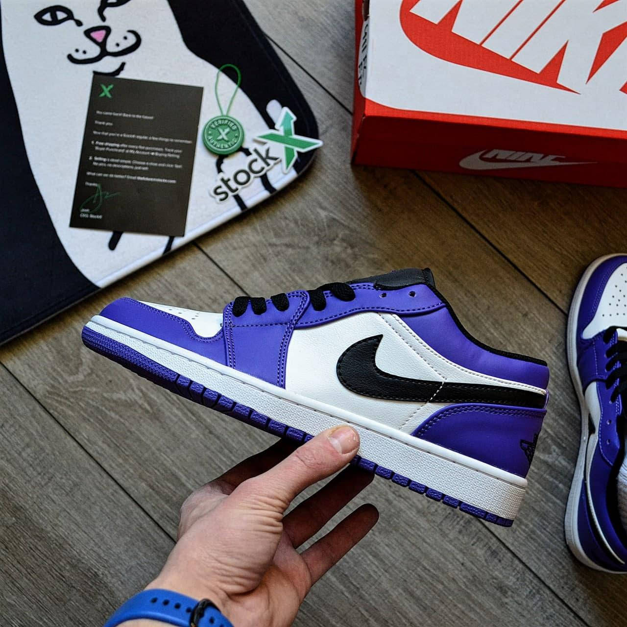 

Кроссовки Air Jordan 1 Low 'Court Purple White (Топ качество), Фиолетовый