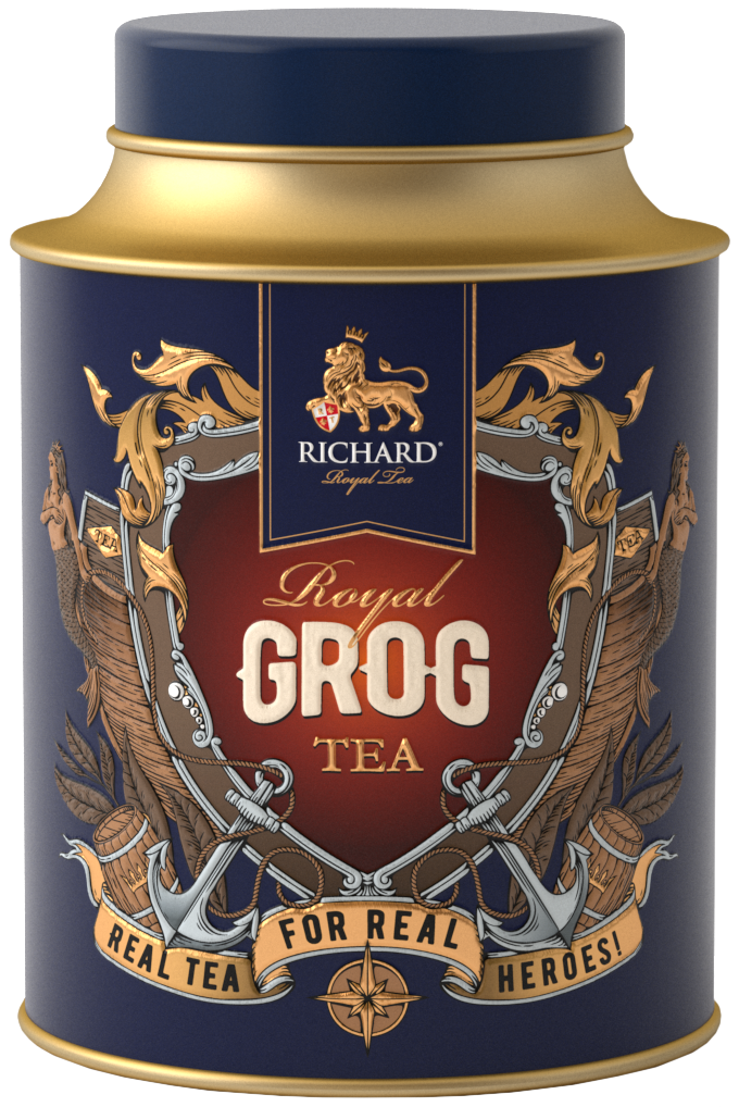 

Чай черный ароматизований листовой Ричард (Richard) "Royal Grog Tea" 80г ж/б