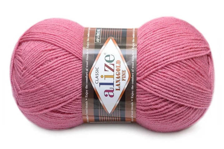 

Alize LanaGold Fine, темная роза №359, Розовый