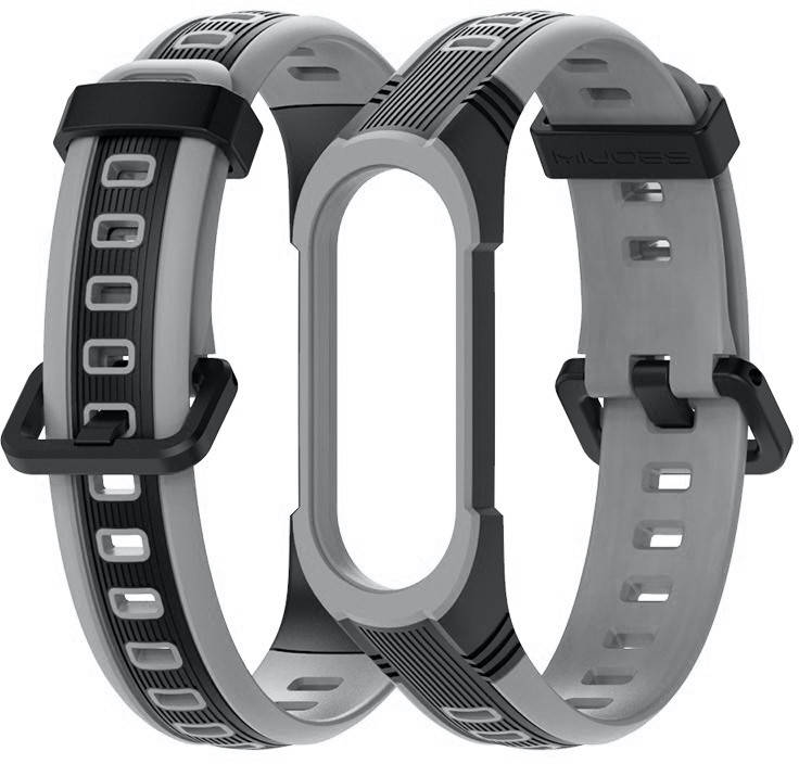 

Ремешок Mijobs Sport для Mi Band 4 / 3 Black-Grey (Сяоми Ми Бэнд 4)