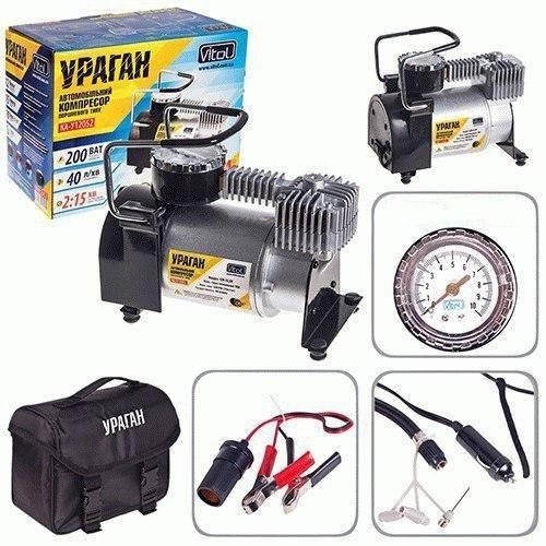 

Автокомпрессор Ураган КА-У12050, 40 л/мин, 200Вт, 10атм, автомобильный компрессор, насос для накачивания колес