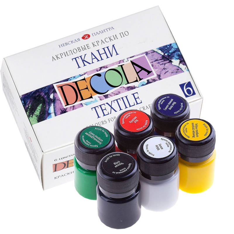 

Набір акрилових фарб по тканині Decola ЗХК 6цв. 20 мл (350568)
