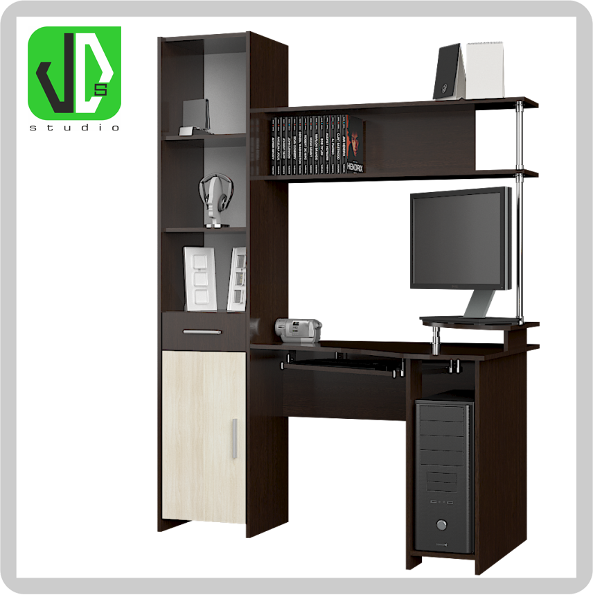 

Стол компьютерный с надстройкой Профи Эверест. Цвета в ассортименте: