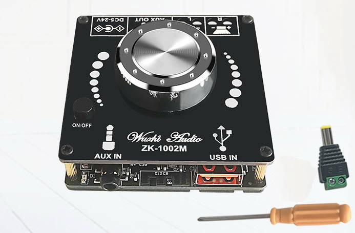 

Wuzhi ZK-1002M Bluetooth v5.0 2х100 Вт Усилитель звука 2.0, DC 12-24В