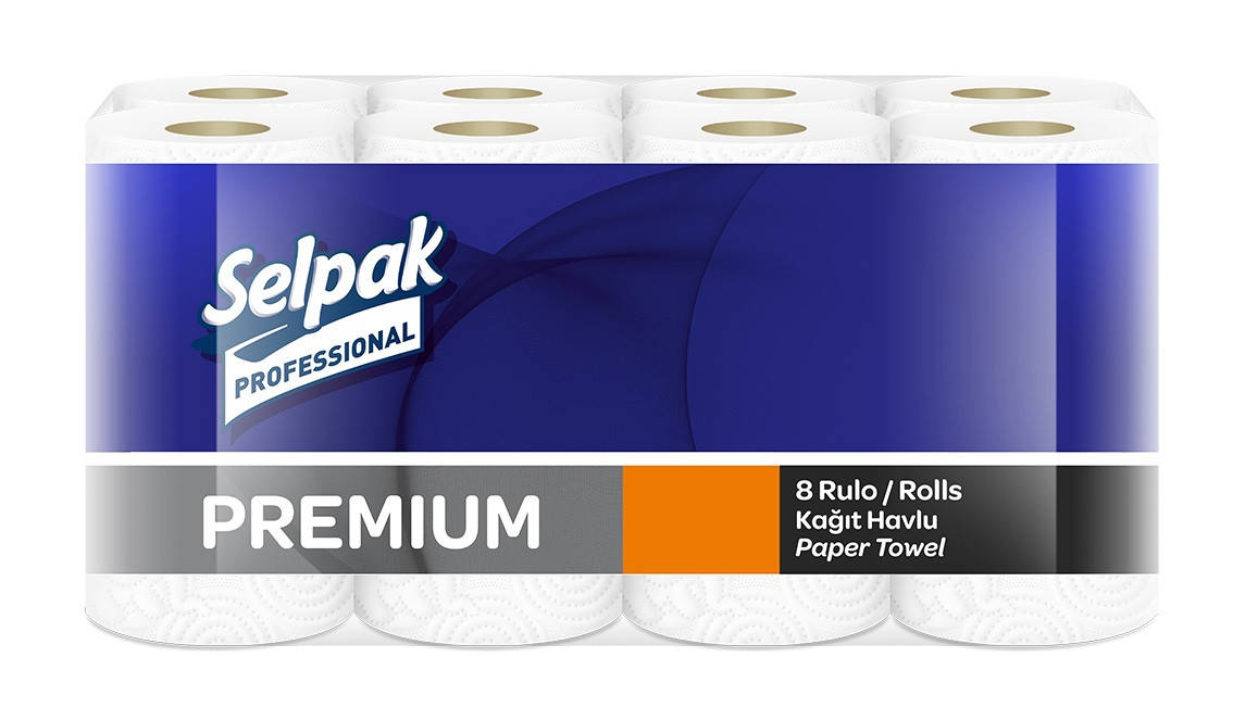 

Полотенца бумажные 3 слоя, 8шт., Selpak Professional Selpak белый