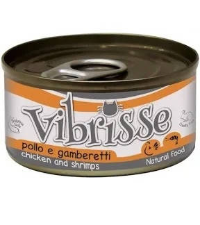 

Конcерва для котів VIBRISSE курка та креветки 70г