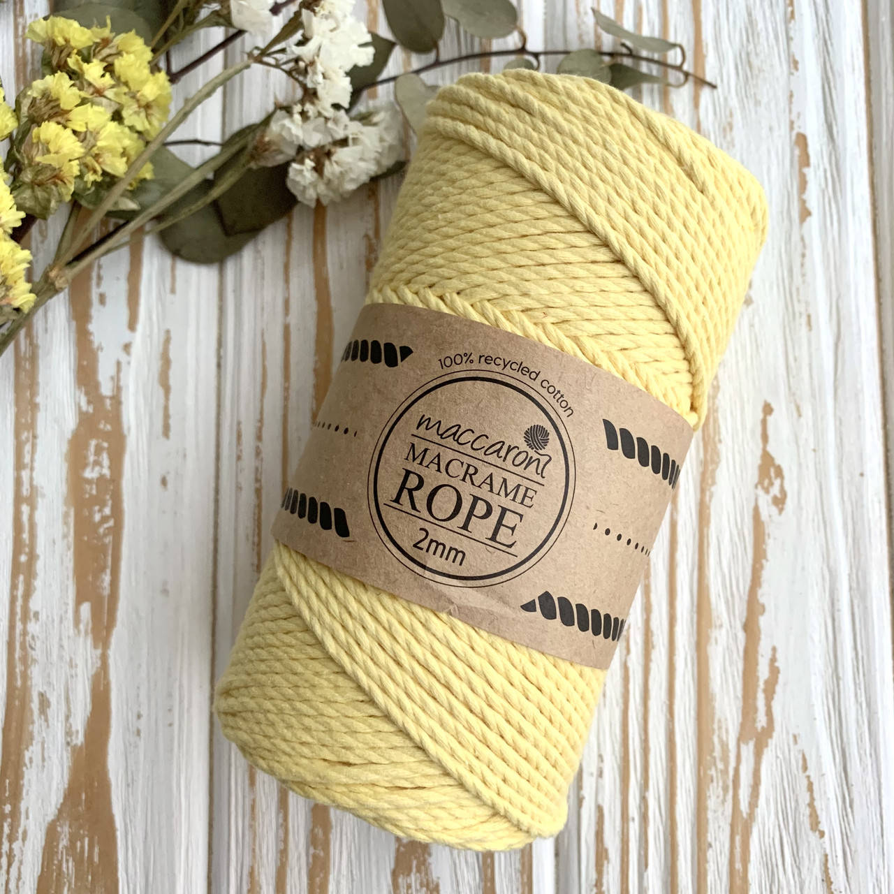 

Эко шнур Macrame Rope 2 mm, цвет Лимонный