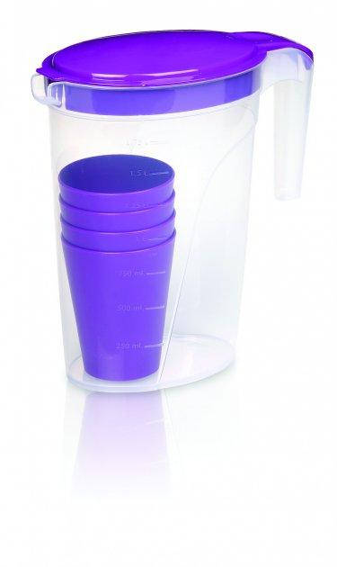 

Кувшин + 4 стакана пластмассовые 098