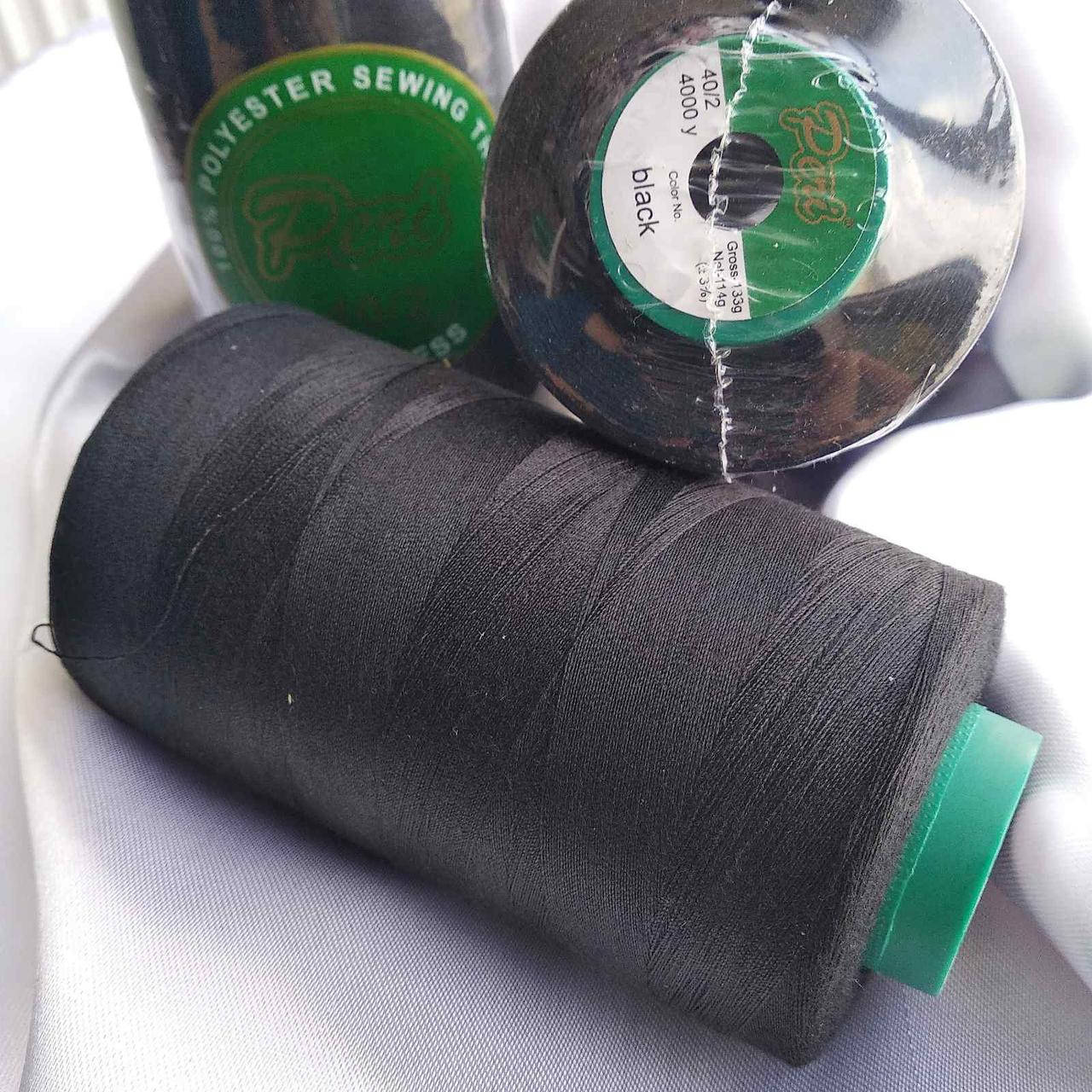 

Нитки Peri №40 / 2 бабина 4000ярд, чорна (black), Черный