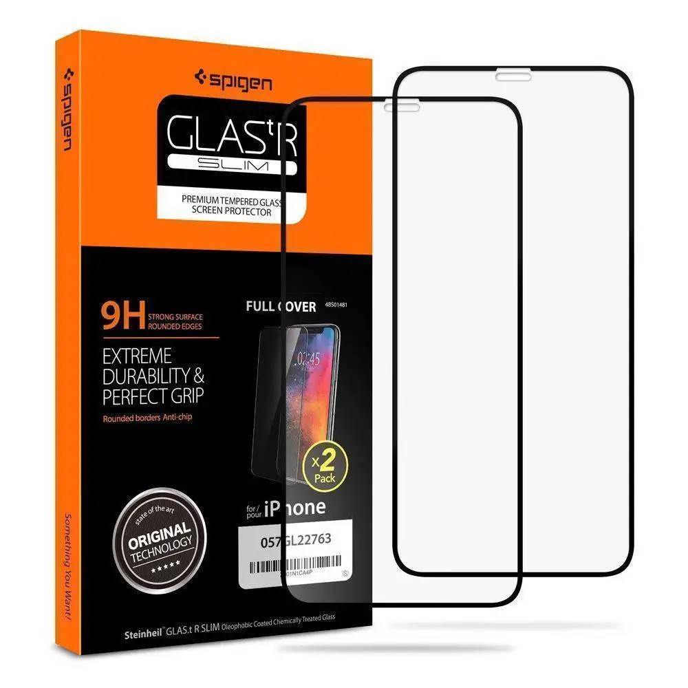 

Защитное стекло Spigen Glas.tR Slim Full Cover 2-Pack (2шт.) для iPhone 11 Pro / X / XS Black (057GL23120), Черный