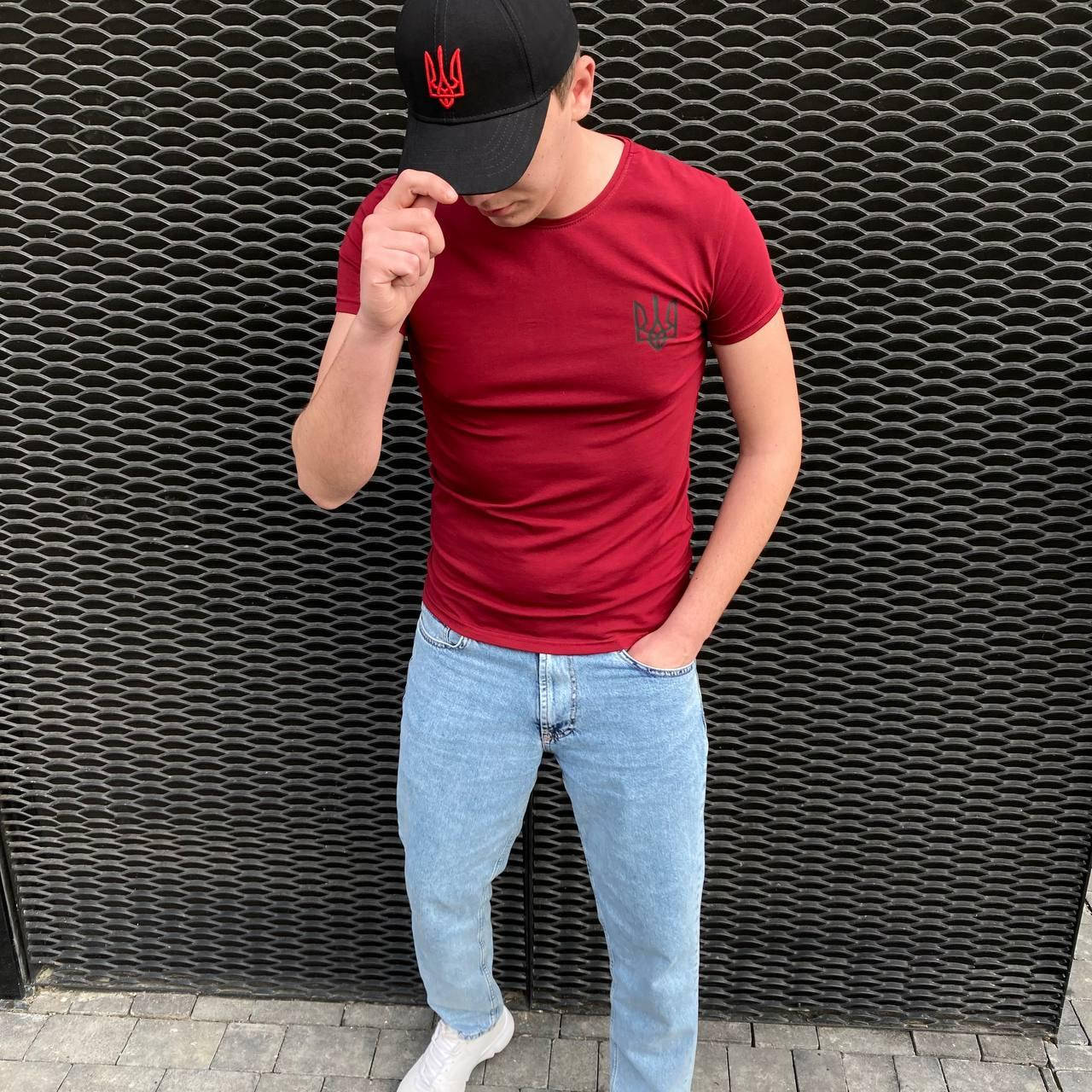 

Футболка патриотическая с тризубом XS-S-M-L-XL-XXL (белая, бордовая и чёрная)