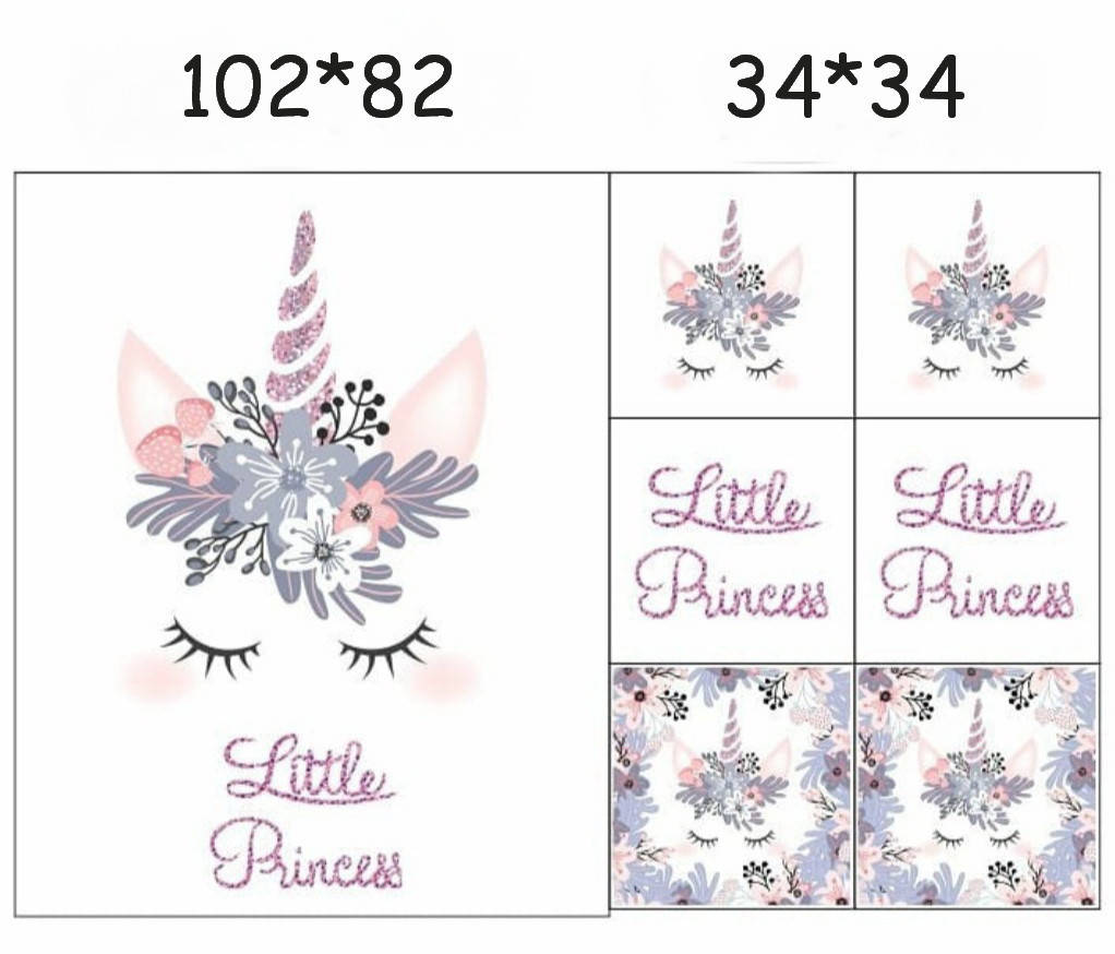 

Набор панелей из сатина "Единорог Little Princess", Разные цвета