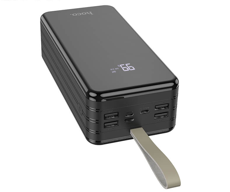

PowerBank с фонариком HOCO DB11 50000mAh |4USB/Type-C/Lightning, 2.1A, PD/QC| Черный