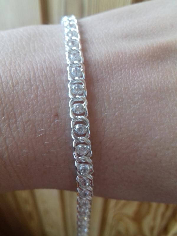 

Срібний браслет арабський бісмарк з камінчиками 17-21 розмір