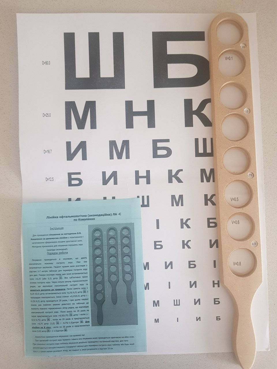 

Линейка аккомодационная Коваленко ЛА-С = 8 линз