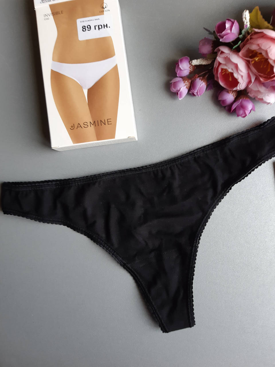 

Трусы стринг 5102 invisible хлопковые от jasmine lingerie L, черный