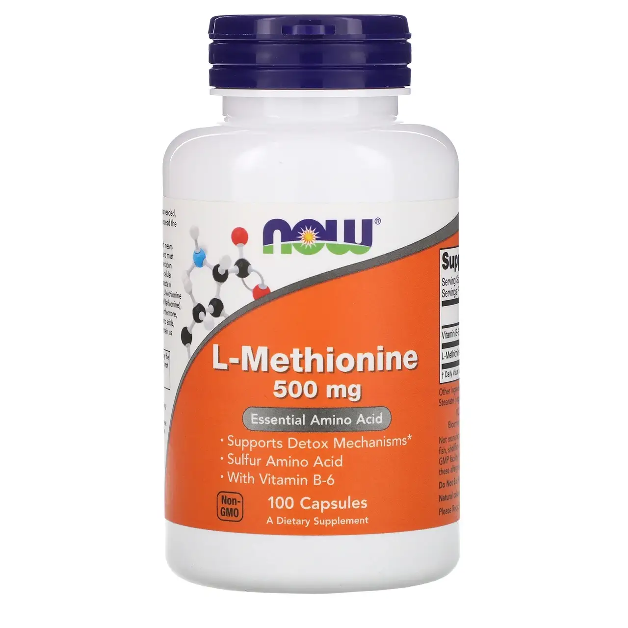 

Метионин, L-Methionine, Now Foods, 500 мг, 100 капсул.