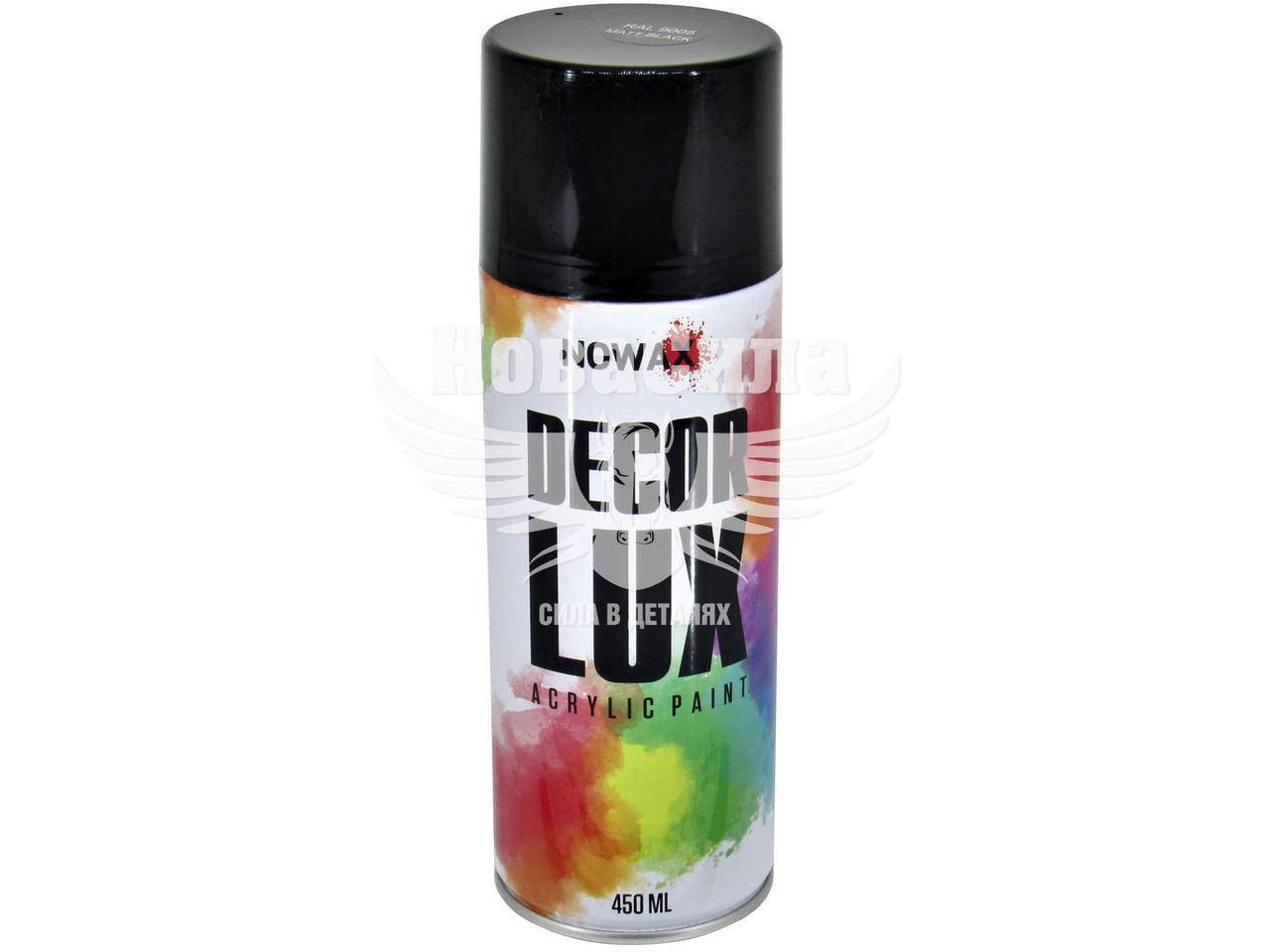 

Краска аэрозольная (Nowax) Decor Lux черный мат 450мл. NX48011