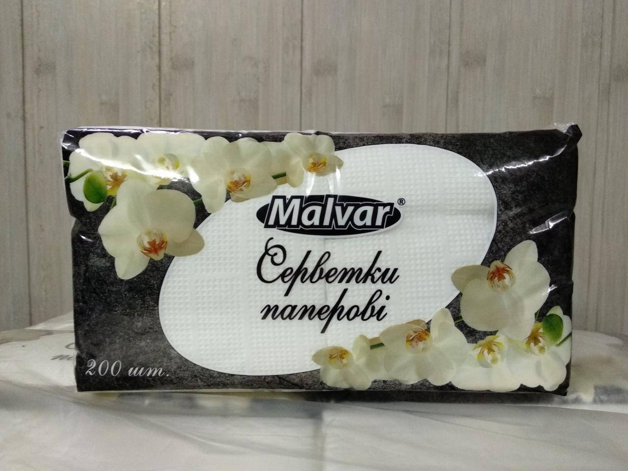 

Салфетка столовая 200шт. "Malvar" 24 * 24 БЕЛАЯ 18 шт. / Уп, Белый