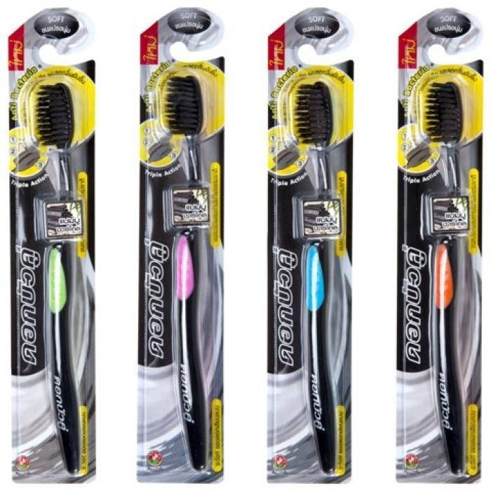 

Антибактериальная зубная щетка с углем Twin Lotus Bamboo Charcoal Toothbrush