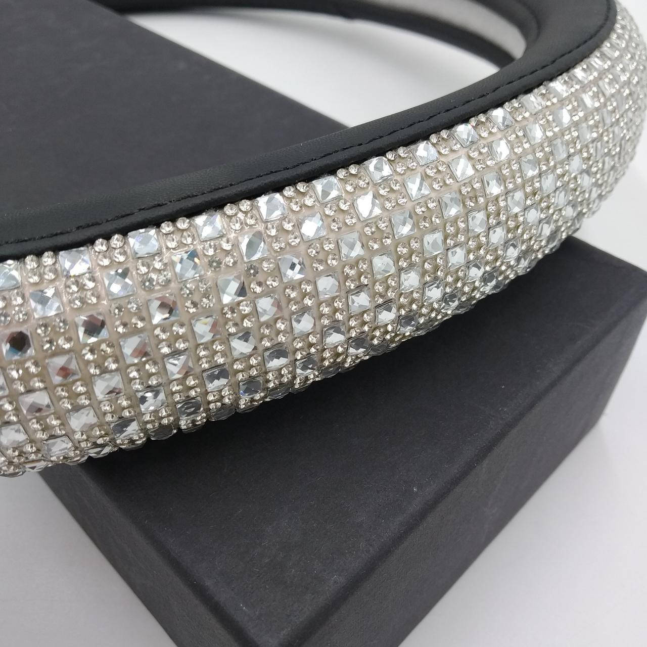

Женский чехол для руля с белыми стразами Crystal glamour, Белый
