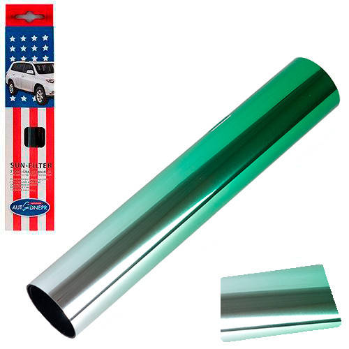 

Плівка на лобове скло проста Autodnepr 0.2x1.5m Green-Silver