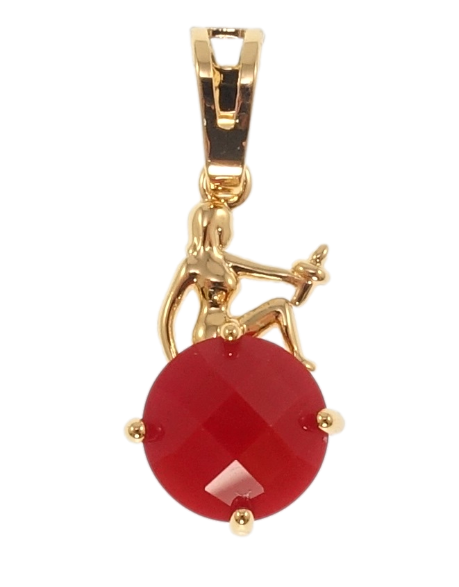 

Кулон Xuping Позолота 18K "Знак Зодиака Дева на красном фианите" для цепочки до 5мм