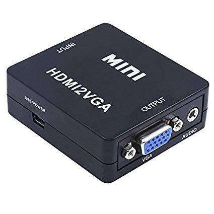 

Конвертер адаптер переходник HDMI на VGA видео с аудио 1080P + 3.5 Audio, Черный