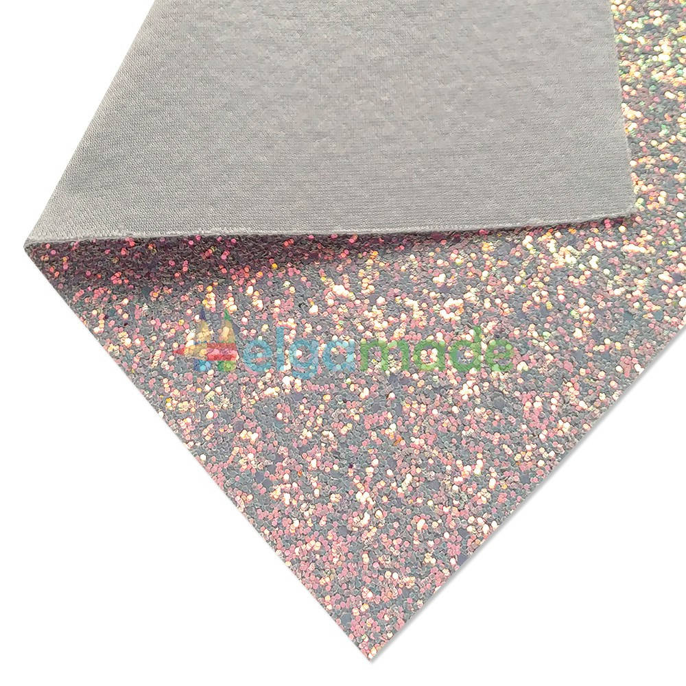 

Кожзам с крупными блестками СЕРО-РОЗОВЫЙ перламутр, 20х26 см, Китай