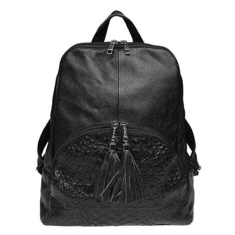 

Женский кожаный рюкзак Keizer K1152-black черный