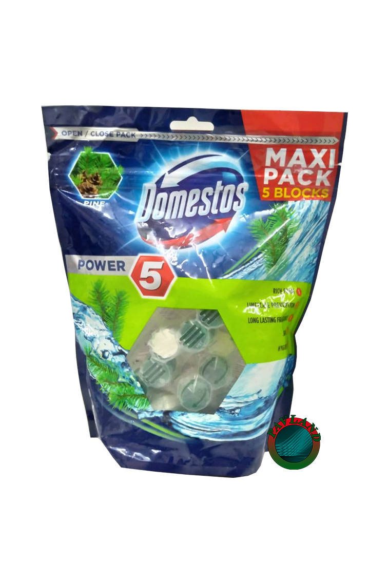 

Блоки для чистки унитаза Domestos Пауэр 5 Макси Свежесть хвои 5 х 55 г