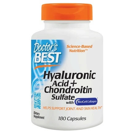 

Doctor's Best, Гиалуроновая кислота и сульфат хондроитина, 180 растительных капсул