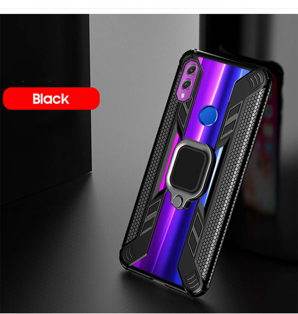 

Защитный чехол бампер Combo с кольцом подставкой для Huawei Honor 8x черный