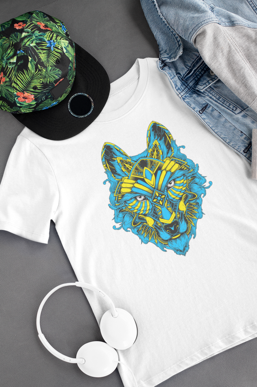 

" Вовк " футболка з оригінальним принтом " Wolf Ukr T-shirt " L