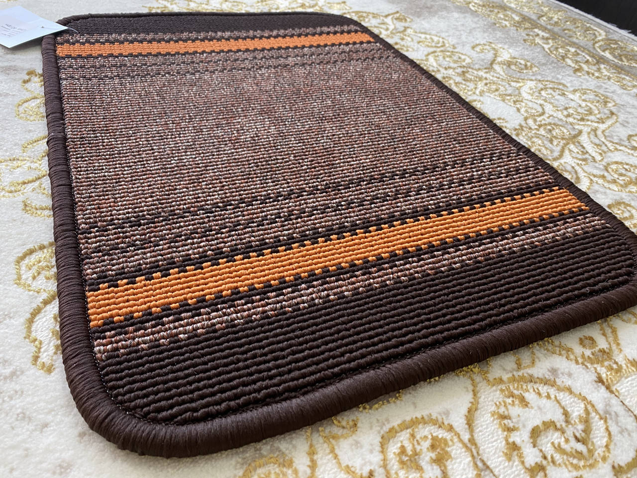 

Коврик 40*60 из Дарничанки с оранжевой полоской, Оранжевый