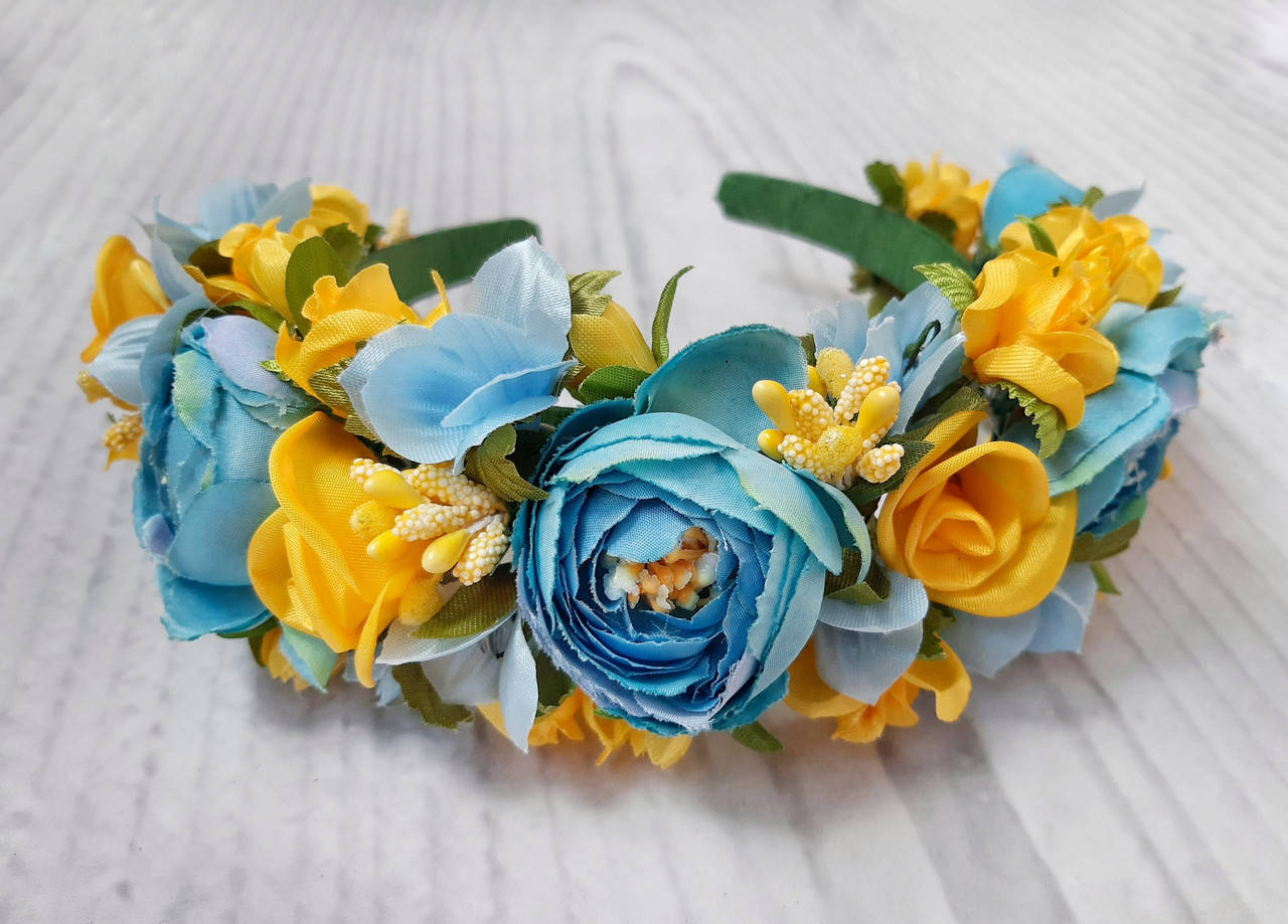 

Обруч для волосся Галичанка блакитно-жовтий, Желтый