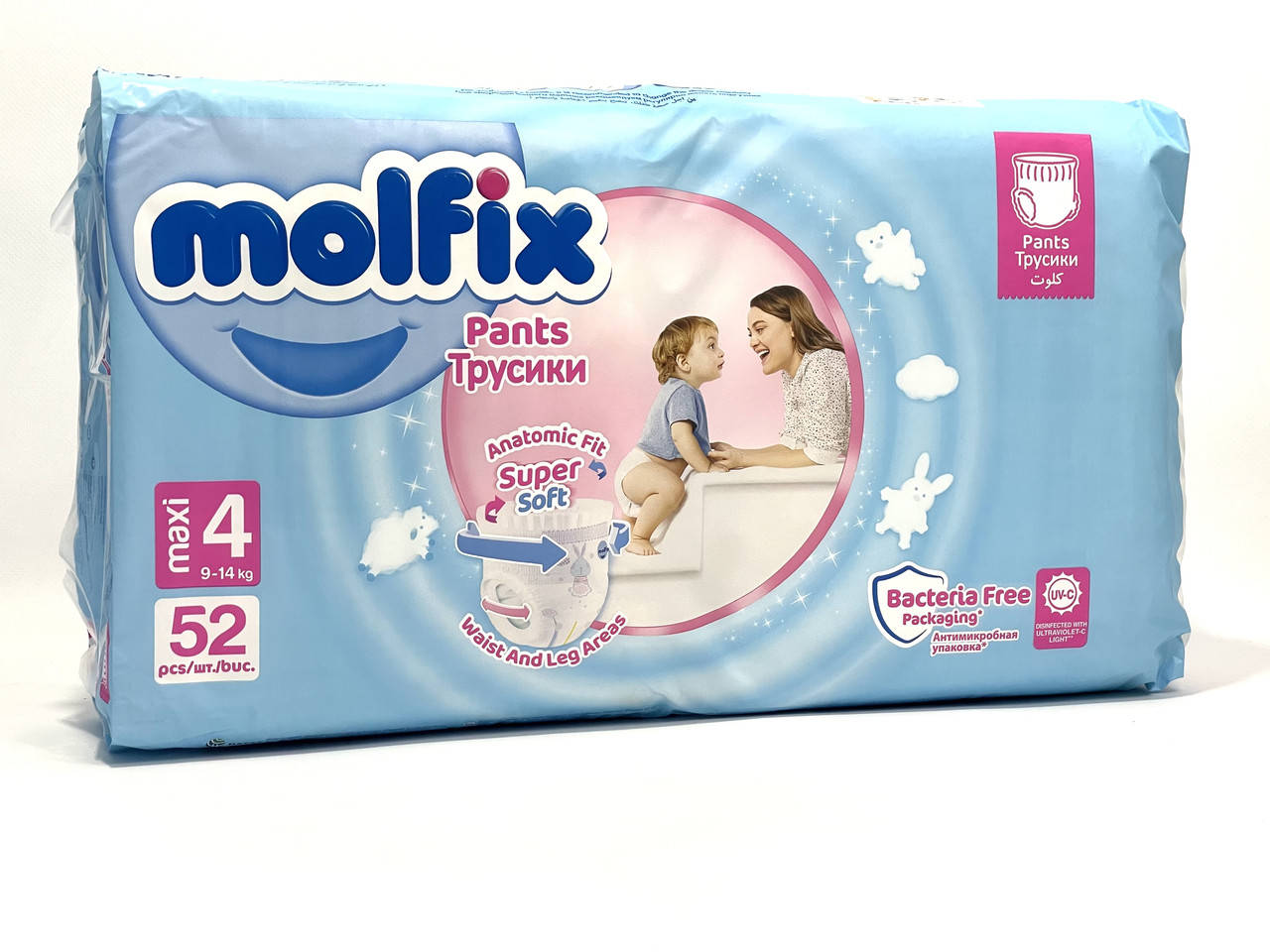 

Підгузки-трусики Molfix 4 maxi , вага 9-14 кг , 52 шт