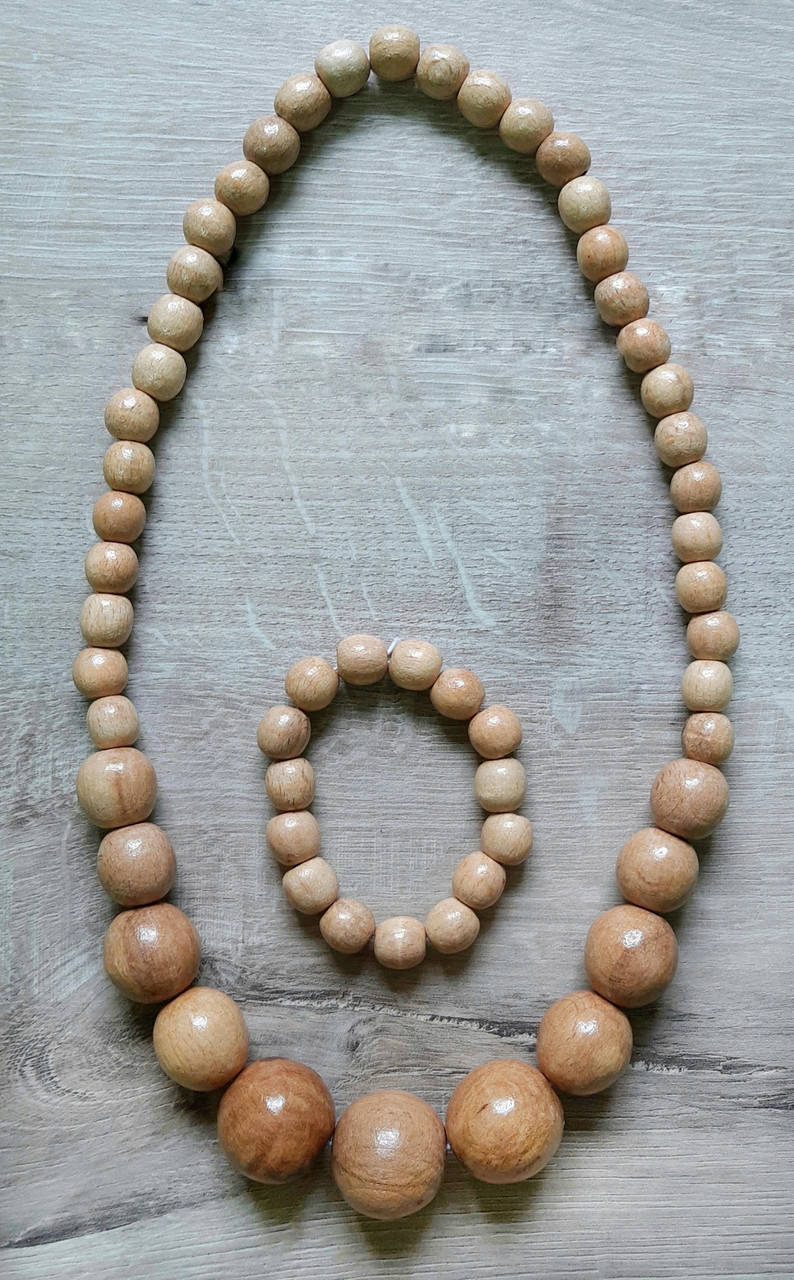 

Набір буси та браслет Бусинка. Бежеві.