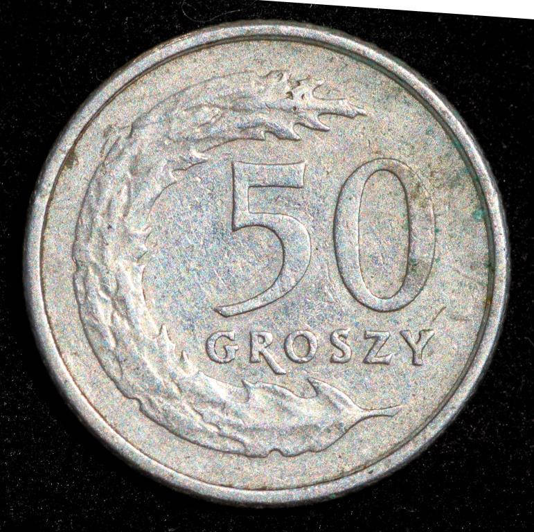 

Монета Польши 50 грошей 1991 г.